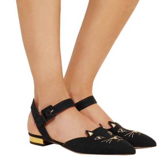 Charlotte Olympia Shoes - Charlotte Olympia Kitty D'Orsay cat flats